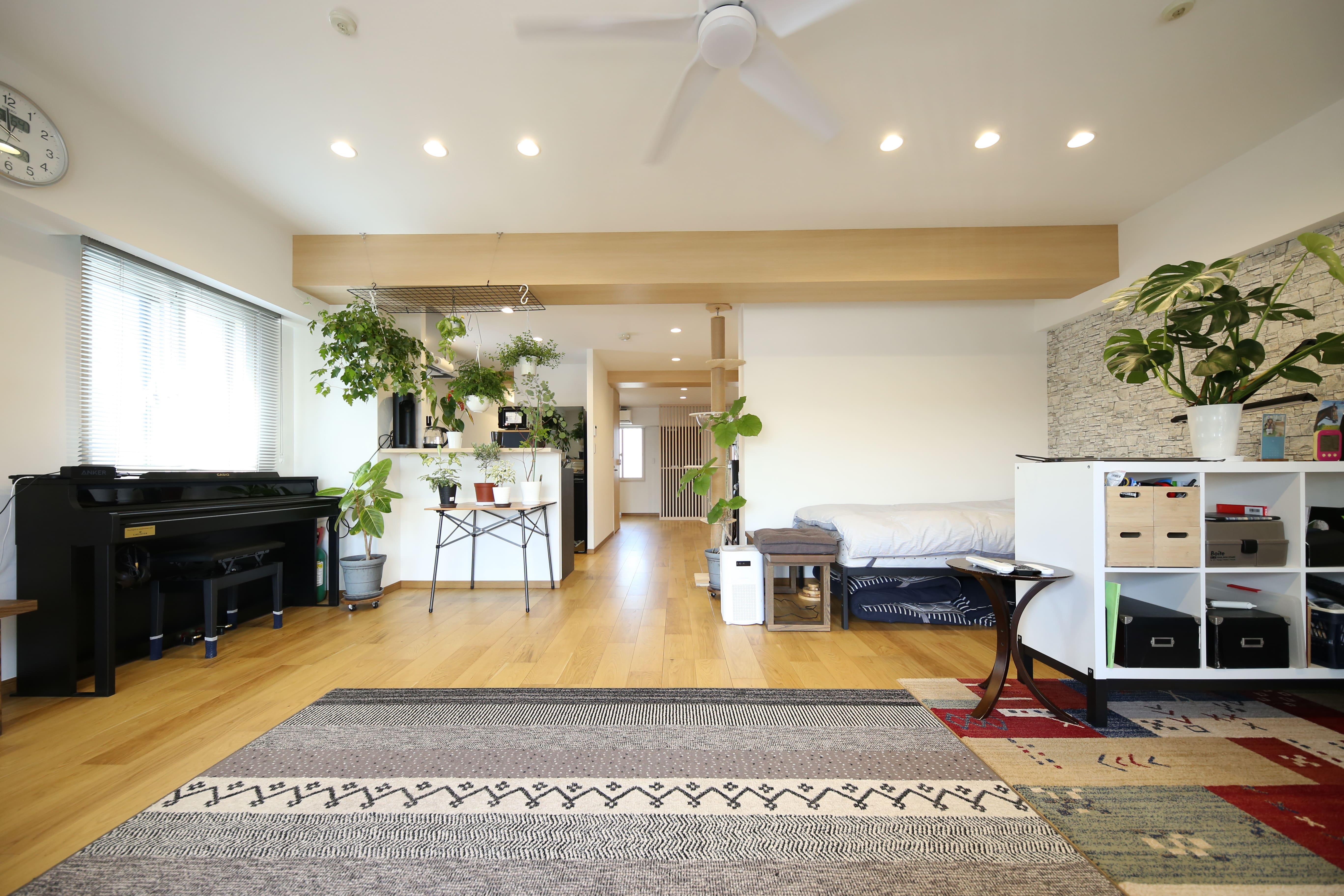 2LDKを開放的な1部屋に
