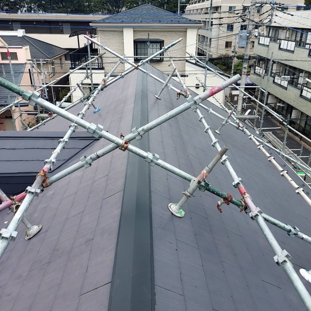 スレート屋根棟板金交換工事