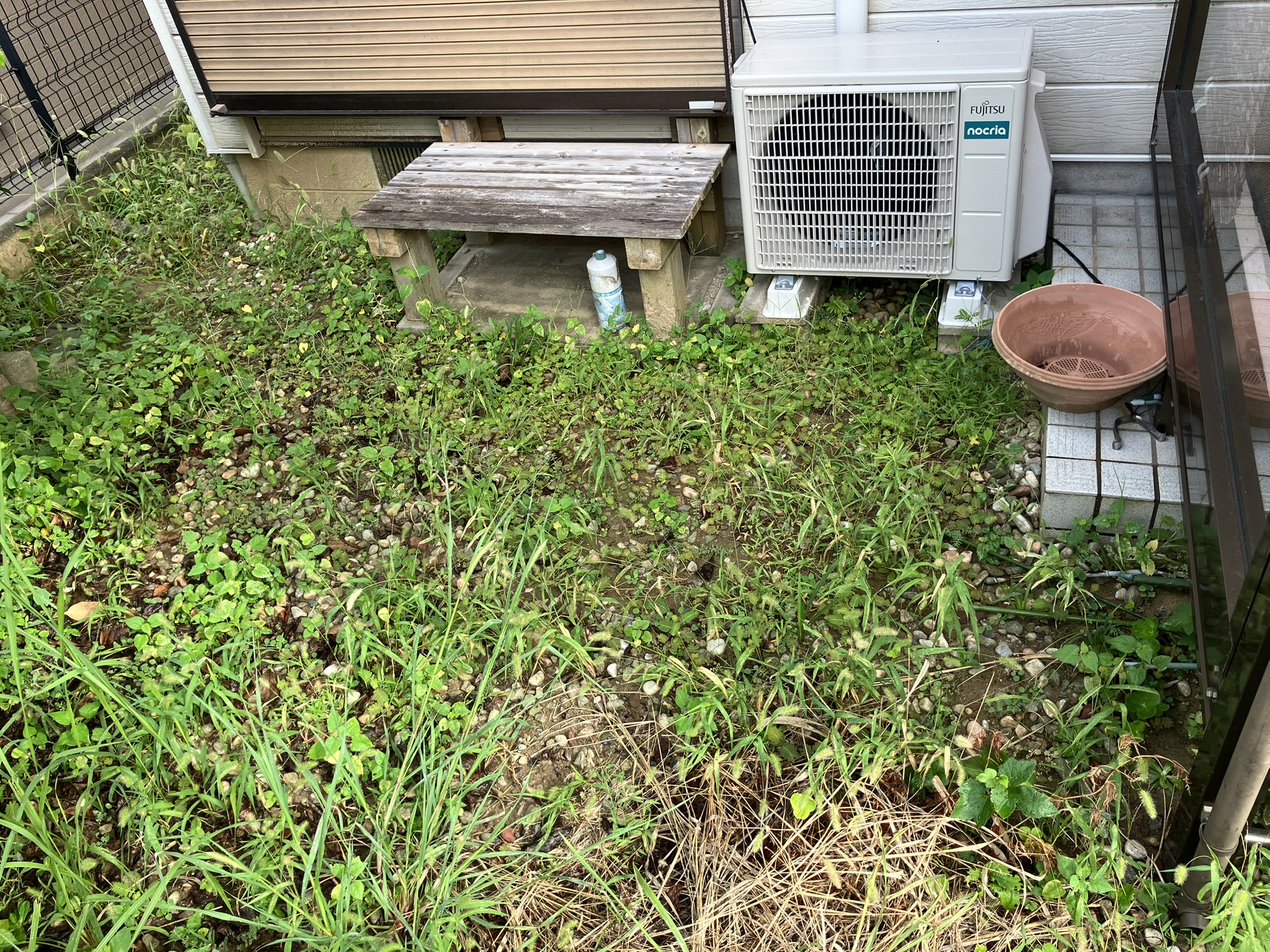 【一戸建てお庭の雑草草むしり、スッキリお庭】