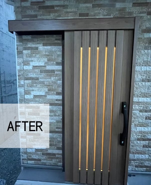補助金を使って玄関ドアを片開き戸から引き戸になった玄関ドア