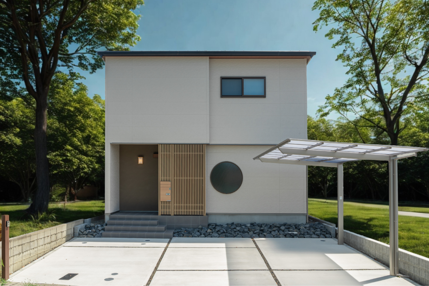 和の趣と北欧風のナチュラルな素材感を融合させた家