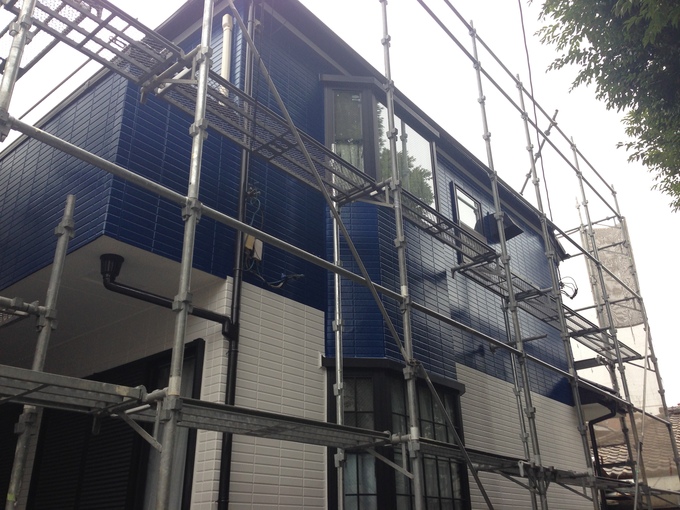 足場解体中施工後