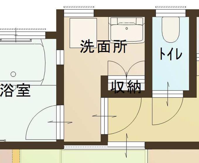 朝の時間、二人並んで使うには狭い洗面台でした