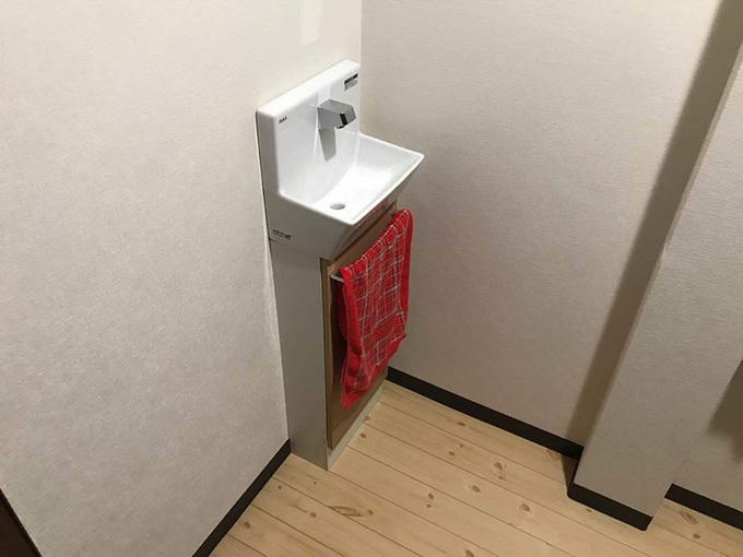 手洗いも新しく入れ替えました