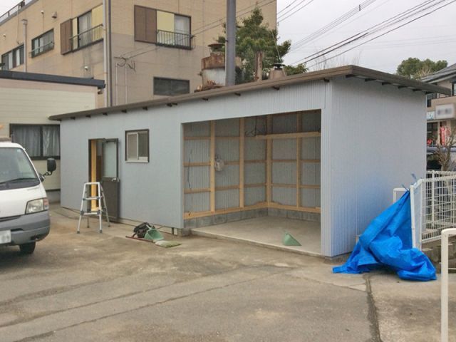 自転車小屋 増築工事